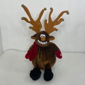 Vintage Animated Plush Reindeer Sings “Grandma Got Run Over By A Reindeer”, 19”